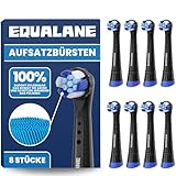 EQUALANE - Aufsteckbürsten Kompatibel mit Oral B iO Zahnbürsten - Schwarz - 8 Stück