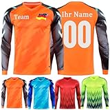 KILUZARNO Torwarttrikots mit Namen Nummer Personalisiert Torwarttrikot Set mit Team Logo