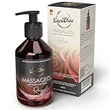 DaniChou® Massageöl Rose 250ml - Natürliches Massageöl mit Jojobaöl & Mandelöl - Luxuriöses, revitalisierendes Gefühl - 100% vegane Naturkosmetik - Ohne Farb- & Konservierungsstoffe - Entspannung pur