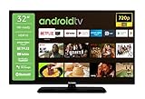 Telefunken D32H554X2CWI 32 Fernseher/Android TV (HD Ready, HDR, Smart TV, Google Play Store, Triple-Tuner), Schwarz