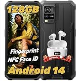 Blackview BV4800 Pro Outdoor Handy Ohne vertrag, 12GB+128GB/2TB TF, Corning Gorilla 6.56' HD+, Android 14 Outdoor Smartphone, IP69K Buastellenhandy,16MP+8MP, NFC/OTG/GPS mit Kopfhörer