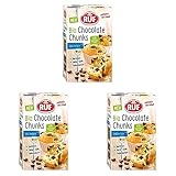 RUF Bio Chocolate Chunks Vollmilch, backfeste Milchschokoladen-Tropfen in Bio-Qualität, XXL Schoko-Drops zum Backen, Bio-Backartikel, glutenfrei, 1x175 g (Packung mit 3)