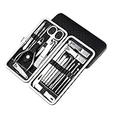 FAJNUZI2024 Maniküre Set 19-teiliges Maniküre-Set, Nagelknipser-Set, professionelle Pflegesets aus Edelstahl, Nagelpflegewerkzeuge mit luxuriöser Reisetasche Nagelschere Set(Schwarz)