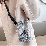 HFICY Schutzhülle für OPPO RENO 8T 5G, Kunstfell, flauschig, mit 2 Displayschutzfolien aus Glas, weich, für Damen, Grau