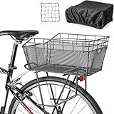 CXWXC Fahrradkorb Hinten mit Ladungsnetz und Eine Dicke Futterung fur Fahrrad, Dicke Futterung Tasche für Fahrrad, Elektrofahrrad (CX-HT-193-EU)