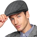 Wantonfy Schirmmütze Herren Schiebermütze Schirmmütze Barett Cap Gatsby Schirmmütze Newsboy Flat Cap Baskenmütze 1920 Stil Gatsby Kostüm Accessoires