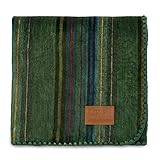 QISU Alpaka-Wolldecke | groß, schön, warm, bunt | 215,9 x 165,1 cm | ultraweich, hypoallergen und atmungsaktiv | Nicht juckender oder kratziger Stoff (grün variiert)