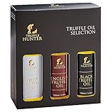 TruffleHunter – Trüffelöl-Set mit englischen, schwarzen und weißen Trüffeln – Natives Olivenöl extra & Kaltgepresstes Rapsöl – 100 ml x 3