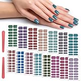 15 Blatt Glitzer Nagelsticker mit 2 Nagelfeile, Nageldesign Zubehör, Nagelsticker Aufkleber, Art Nail, Selbstklebend Nagelaufkleber für Damen, Mädchen, Nagelkunst, Maniküre Nageldesign