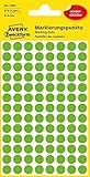 AVERY Zweckform 3592 selbstklebende Markierungspunkte 416 Stück (Ø 8mm, ablösbare Klebepunkte auf 4 Bogen, Farbcodierung, runde Aufkleber für Kalender, Planer und zum Basteln, Papier) grün