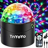 Discokugel, TnYoYo Discokugel Kinder LED Party Lichter Musikgesteuert Disco Lichteffekte 360° Rotierende LED party Lampe mit Fernbedienung für Kinder, Geburtstag, Weihnachten
