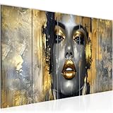 Runa Art Wandbilder XXL Fashion Frau Schwarz Gold - Made in Germany - 052855a