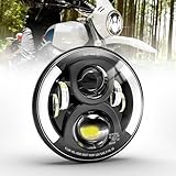 CO LIGHT 1pc 7 Zoll LED Scheinwerfer Motorrad Runde Halo DRL Bernstein Blinker Lichter hoch/niedrig versiegelt Strahl