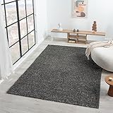 VIMODA Prime Shaggy Teppich Farbe Anthrazit Hochflor Langflor Teppiche Modern, Maße:80x150 cm