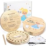 Zahndose Milchzähne Mädchen & Jungen Milchzahndose mit Namen Zahnbox für Milchzähne Mädchen Milchzahndose personalisiert für erstes Zähnchen Zahndose Holz Zahnfee Box Geschenke für Kindergeburtstag