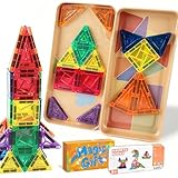 LumenVela Magnetische Bausteine Reiseset, 26 Stück Magnetische Fliesen mit Ironbox, Reisespielzeug Magnetbausteine Montessori Magnetspielzeug für Kinder Geschenk ab 3+ Jahre Junge Mädchen (26 Stück)