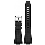 kongsou Gummi-Uhrenarmband mit Schnellverschluss für Tissot PRX T137.407/T137.410 Super Player 40 mm, konvexes Herrenarmband(Black)