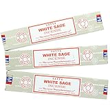 Satya Nag Champa, Räucherstäbchen, weißer Salbei, 3er-Packung Originalverpackung