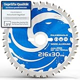 FALKENWALD® Kreissägeblatt 216x30 mm ideal für Holz Grob & Fein - Sägeblatt 216 x 30 für schnelle und feine Schnitte - Kompatibel mit Makita, Metabo & und Bosch - Kreissägeblatt 216 x 30