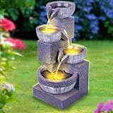 Gartenbrunnen Brunnen Zierbrunnen Zimmerbrunnen Springbrunnen Brunnen 230V Wasserfall Wasserspiel für Garten, Gartenteich (Wasser-Spiel)