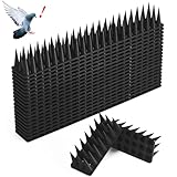 CIIC Taubenabwehr Spikes，5.7 Meter Vogelabwehr Taubenschutz Taubenspikes Vogelschutz Kunststoff für Balkon, Katzen, Spatzen und Fensterbank （20 Stück Schwarz）