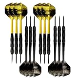 Vdaxvme 18 Gramm Stahlspitzen-Darts-Kits, professionelles Metall-Dart-Set mit Dart-Flug, Nylon-Schäften, tragbare O-Ringe, Werkzeug-Dartbox