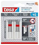 tesa® Verstellbare Klebeschraube für Tapeten und Putz, Haltekraft bis zu 1kg (6 Packungen = 12 Schrauben)