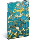 NOTIQUE Notizbuch Liniert mit Gummiband 13x21cm ca. A5, Designer Hardcover Notebook, Notizblock, Notizheft, Journal, Tagebuch für Erwachsene, Damen (Vincent van Gogh)