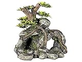 Nobby Aqua Ornaments STEINHÖHLE mit Pflanzen, 13,3 x 9,5 x 12,8 cm, 1 Stück