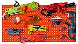 Skywin - Stecktafel-Wand-Organizer für Nerf-Pistole, 2 Stück, hängende Wand-Stecktafel-Halter, kompatibel mit allen Blastern, Nerf-Waffenregal, Organizer für Wandorganisation (Orange)