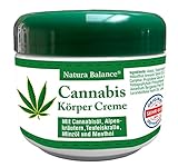 3 Dosen a 125ml Cannabis Creme mit Cannabisöl Teufelskralle Alpenkräuter Körper Rücken Balsam Hanföl Hanfcreme Hanfsalbe Minzöl Menthol Made in Germany Dermatest sehr gut