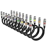 NUOSIYA XLR Kabel 1m 10 Pack, Mikrofon XLR Symmetrisch Audio Verlängerungskabel, 3-poligen Adapter XLR Stecker auf Buchse Kabel für Studio-Recorder, Mikrofon, Mixer, Lautsprechersystem