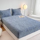 JIANINGHOME Fleece Spannbettlaken 153x203 Winter Flanell Spannbetttuch Warme und Flauschig