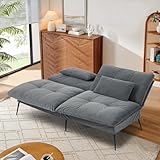 BRTHORY Sofa Schlafsofa 3in1 mit Schlaffunktion, überzug Futon Klappsofa, Bettcouch, ecksofa, Couch Gästebett, mit verstellbare Rückenlehne aus Stoff für Wohnzimmer
