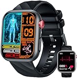Smartwatch Herren 𝐄𝐂𝐆 𝐇𝐑𝐕 𝐁𝐥𝐮𝐭𝐳𝐮𝐜𝐤𝐞𝐫 Herzfrequenz Blutdruck: 1,97' AMOLED Touch Schwarz Gesundheitsuhr mit Schlafmonitor Schrittzähler Telefonfunktion Sportuhr Fitnessuhr iOS Android