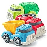 JOYIN 3er LKW-Autospielzeug für Kinder, inklusive Müllwagen, Kipplaster Sandkasten und Feuerwehrauto,Indoor Outdoor Sandspielzeug, Geschenk für Jungen und Mädchen ab 2 3 4 5 6 7 Jahren