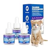Pheromone Katzen Diffusor Nachfüller, Beruhigungsmittel für Katzen, Katzen Pheromone Steckdose 3er Pack, Cat Calming Diffuser zur Rollige Katzen Beruhigung, Reduziert Markieren, Kratzen,Verstecken