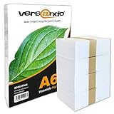 versando 2.000 Blatt Papier DIN A6 HighWhite 80 Druckerpapier Universalpapier Kopierpapier Rezeptpapier hochweiß (105 x 148 mm)