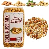 Türkische Nusskerne-Mix – Türkische Art – 500g Nusskernmischung mit 30% Mandeln, 30% Haselnüssen, 25% Cashews, 15% Pistazien – Geröstet, leicht gesalzen – Snack Nüsse, ballaststoffreich (500 Gramm)