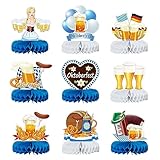 CHALA 9 Stück Oktoberfest Deko Oktoberfest Tischdekoration Bienenwaben Bayrische Deko Mittelstück Tischaufsätze Bierzeltgarnitur Tischdeko 3D Bayern Party Deko für Oktoberfest Bierfest Party Zubehör