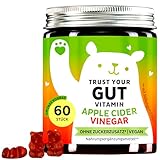 Apfelessig Gummibärchen - Stoffwechsel-Booster Komplex mit Vitamin B6, B12, Jod, Folsäure - probiotisch für Darm-Wohlbefinden & Entschlacken - 60 Stück - Vegan - Zuckerfrei - Bears with Benefits​