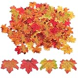 200 Stück Herbstblätter Deko,Tischdeko Herbst Dekoration Outdoor Innen Herbstdeko Tisch Autumn Decor Künstliche Blätter Fall Aesthetic Maple Leaves Ahornblätter zum Basteln,für Halloween Thanksgiving