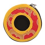 Abaodam Fingerzimbel Tasche mit Reißverschluss Kleine Handgenähte Aufbewahrungstasche für Fingerzimbeln und Tingsha becken Leichtes Praktisches Täschchen mit Dekorativen Mustern für