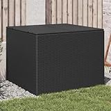 Gecheer Garden Storage Box Rattan Outdoor Storage Deck Box Black 291L Poly Rattan Outdoor Garden Furniture