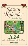Bauernkalender für jeden Tag 2024 - Leben im Einklang mit der Natur - Tagesabreißkalender zum Aufhängen, mit stabiler Blechbindung 13,0 cm x 21,1 cm