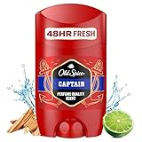 Old Spice Captain Deo Stick für Männer, 50ml, 48H Frische, langanhaltender Duft in Parfümqualität, 0% Aluminiumsalze, keine Flecken auf Schwarz & Weiss, hergestellt aus 50% recyceltem Plastik