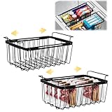 mumisuto 2 Stück Gefrierschrank Organizer, Gefriertruhe Korb für 200-300L Truhengefrierschrank Schaffen Platz, Skalierbar Gefrierkörbe mit Griffen, Robust, Rost-und Feuchtigkeitsbeständig