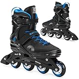 ATTABO Herren Cyclone Fitness Inliner Größe 46 EU ABEC-7 Räder PU 82A Halbharte TPR Schale Bremse Komfort Stabilität Dreifache Anpassung Langlebige Materialien, Schwarz/Blau