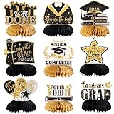 2023 Congrats Grade Tischaufsätze, Abschlussfeier, Partyzubehör, Klasse 2023, Abschlussfeier, Party-Dekorationen, Schwarz und Gold, 9 Stück