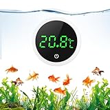 ORIA Aquarium Thermometer, LED Anzeige Digital Temperaturmessgerät Aquarium (℃), Kleben-On Mini Marine Temperatursensor, für Süßwasser, Meerwasser, Reptilien